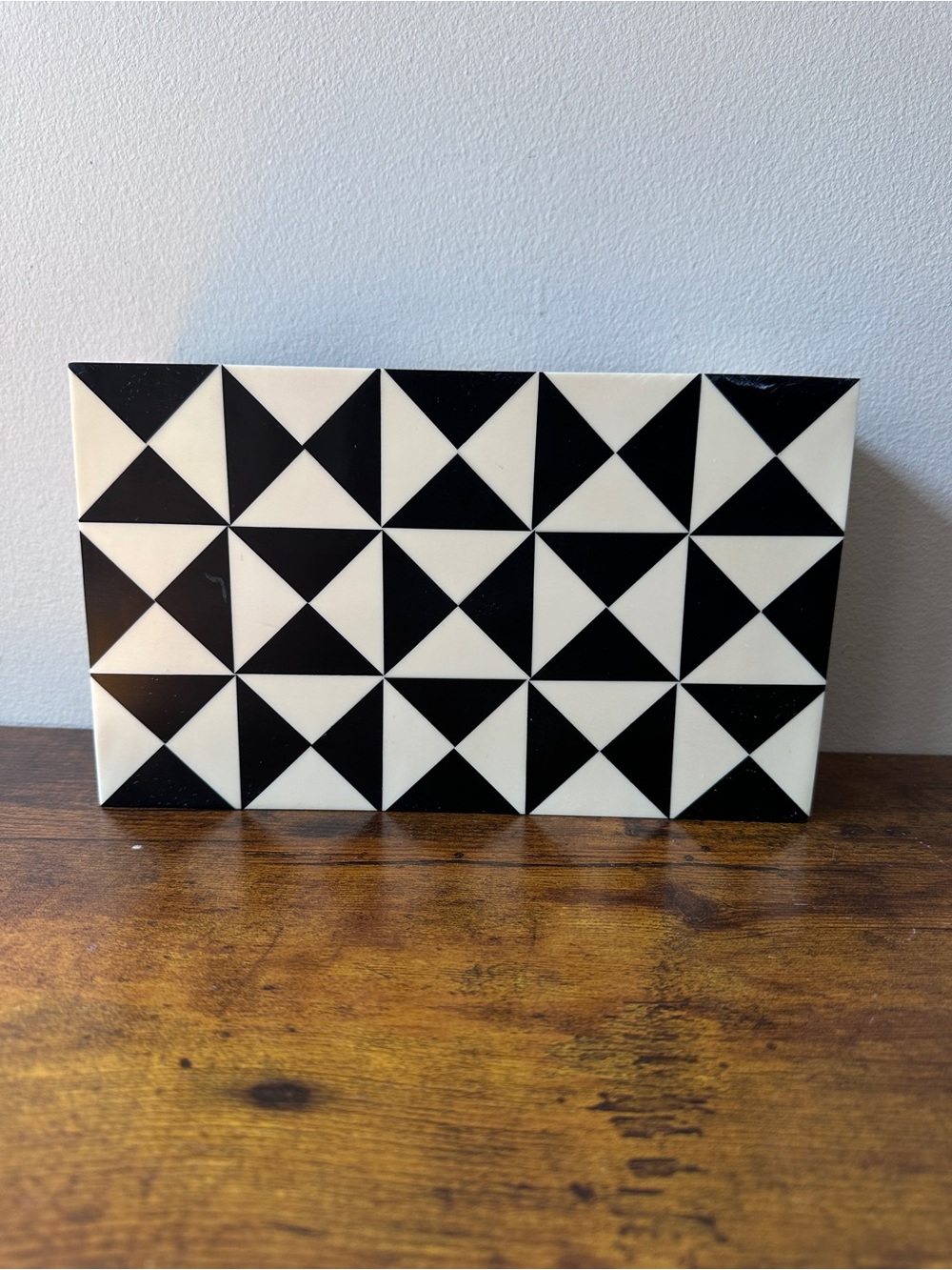 Handicrafts Home Black White Triangle Decorative Storage Box Inlay keepsakes - Picture 5 of 10